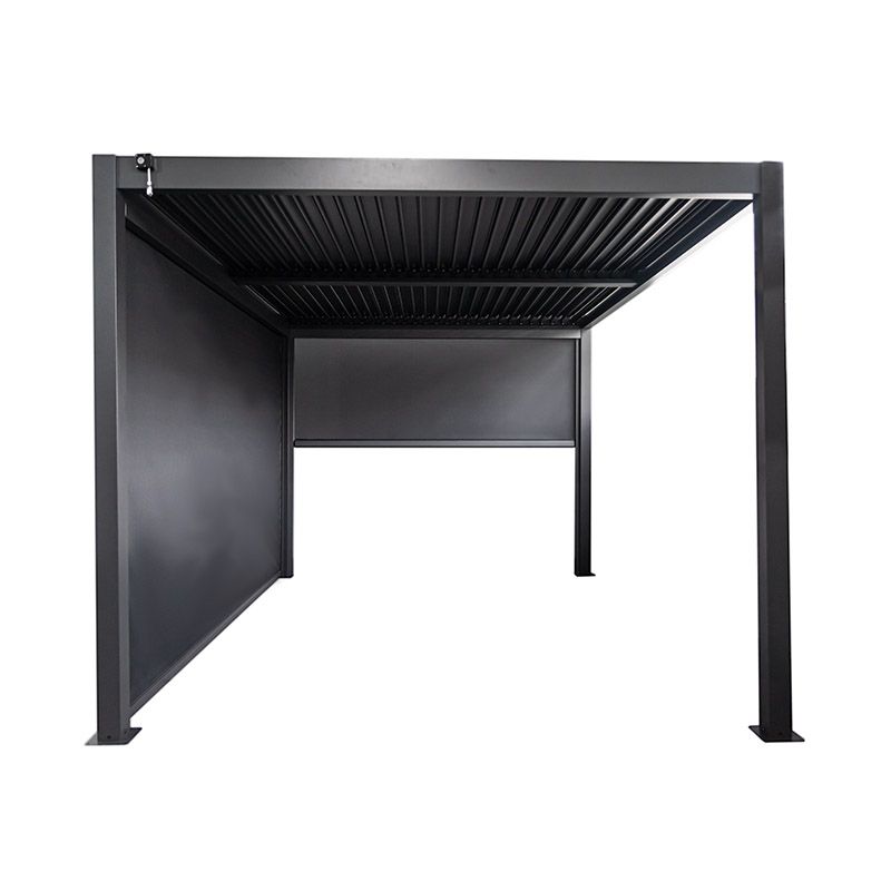 Winddichte, wasserdichte Lamellen-Pergola für den Außenbereich mit Rollos