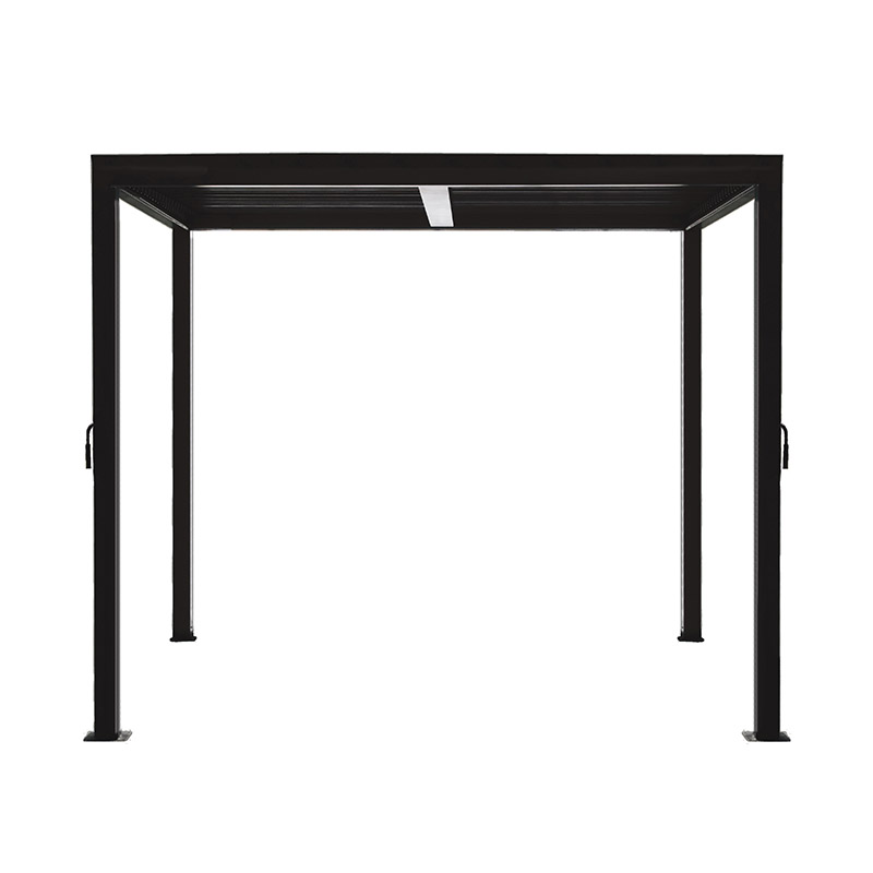 Moderne minimalistische Lamellen-Pergola mit Aluminiumrahmen und Beleuchtung