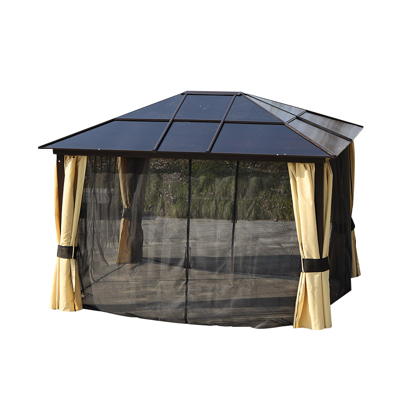 Windfester Sonnenschutz Outdoor-Pavillon mit Beleuchtung